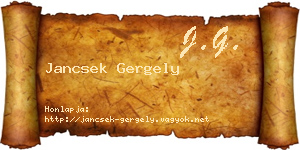 Jancsek Gergely névjegykártya